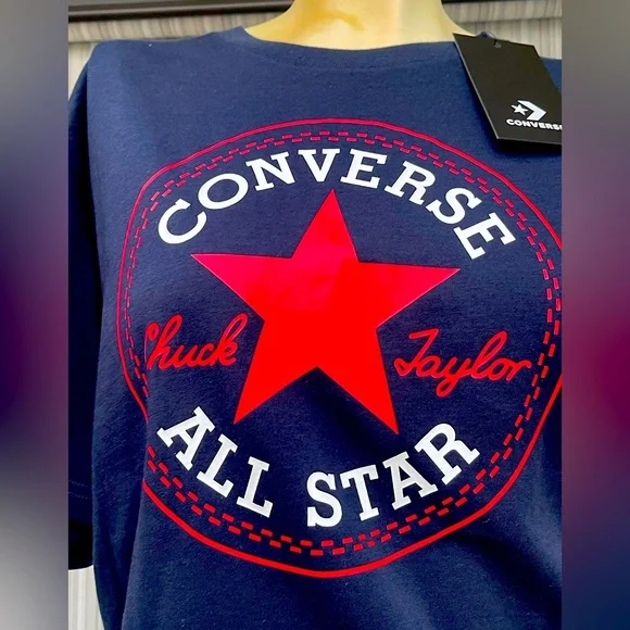 Converse Navy Blue and Red Men's T-Shirt new with tags size S - Picture 7 of 10
